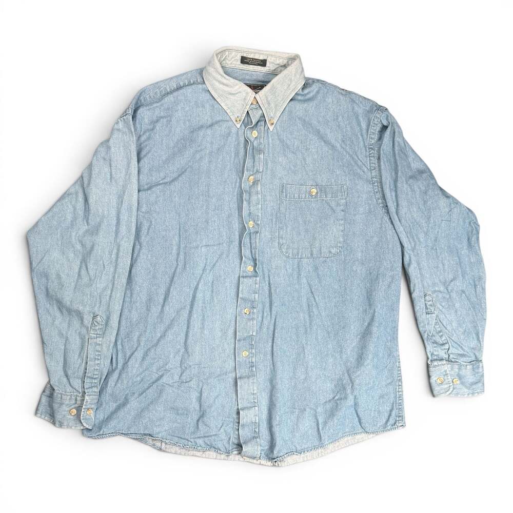 The Arrow Company Pastime Denim Button Down Shirt Size 17 34/35